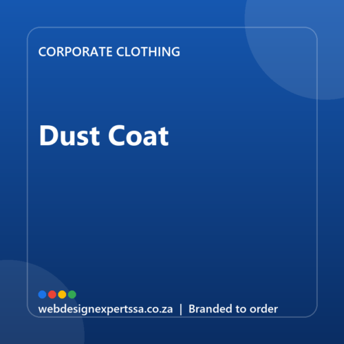 Branded Dust Coat — custom corporate clothing with your logo | Web Design Experts SA