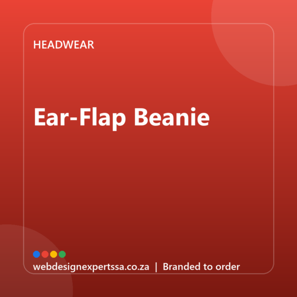 Branded Ear-Flap Beanie — custom branded cap with your logo | Web Design Experts SA Branded Ear-Flap Beanie — custom branded cap with your logo | Web Design Experts SA