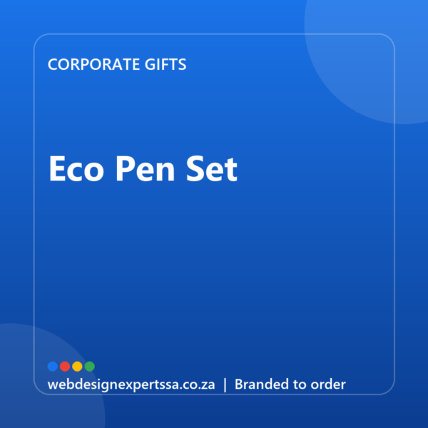 Branded Eco Pen Set — custom corporate gift with your logo | Web Design Experts SA