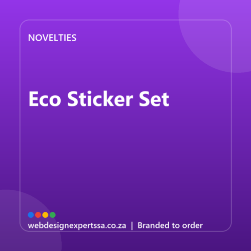 Branded Eco Sticker Set — custom promotional gift with your logo | Web Design Experts SA Branded Eco Sticker Set — custom promotional gift with your logo | Web Design Experts SA