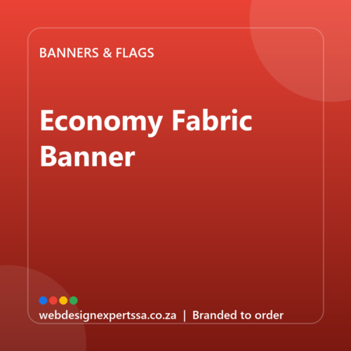 Branded Economy Fabric Banner — custom branded banner with your logo | Web Design Experts SA