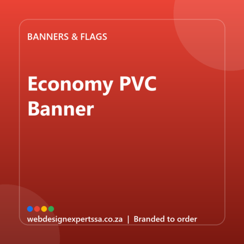 Branded Economy PVC Banner — custom branded banner with your logo | Web Design Experts SA