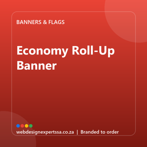 Branded Economy Roll-Up Banner — custom branded banner with your logo | Web Design Experts SA