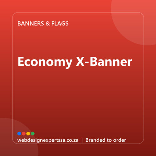 Branded Economy X-Banner — custom branded banner with your logo | Web Design Experts SA