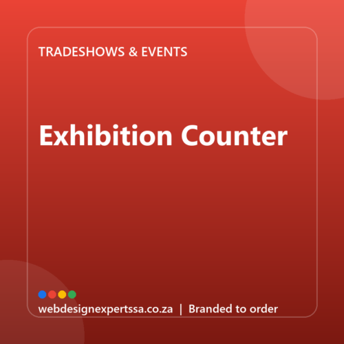 Branded Exhibition Counter — custom event branding with your logo | Web Design Experts SA