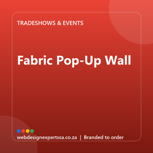 Branded Fabric Pop-Up Wall — custom event branding with your logo | Web Design Experts SA
