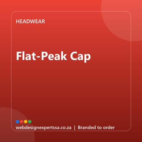 Branded Flat-Peak Cap — custom branded cap with your logo | Web Design Experts SA Branded Flat-Peak Cap — custom branded cap with your logo | Web Design Experts SA