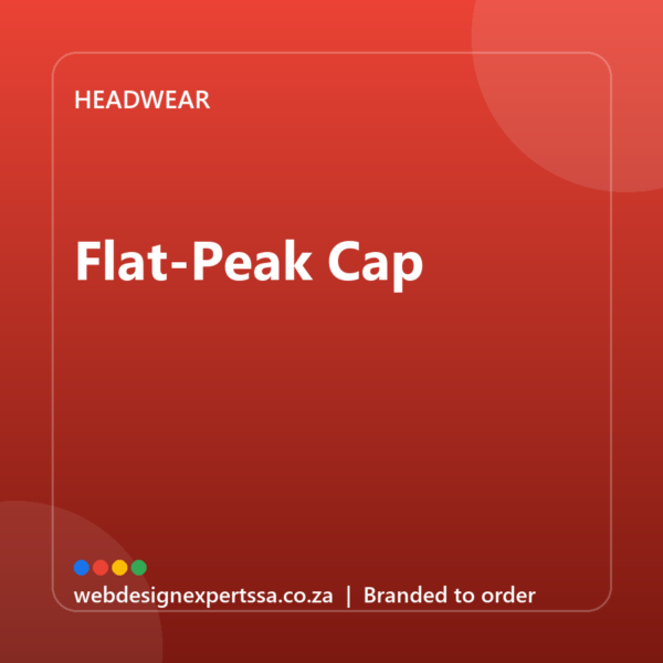 Branded Flat-Peak Cap — custom branded cap with your logo | Web Design Experts SA Branded Flat-Peak Cap — custom branded cap with your logo | Web Design Experts SA