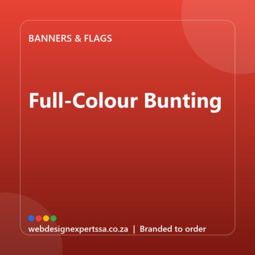 Branded Full-Colour Bunting — custom branded banner with your logo | Web Design Experts SA
