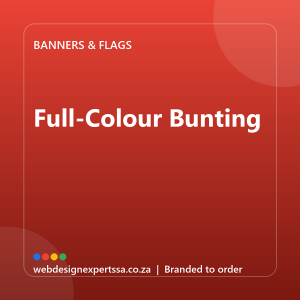 Branded Full-Colour Bunting — custom branded banner with your logo | Web Design Experts SA Branded Full-Colour Bunting — custom branded banner with your logo | Web Design Experts SA