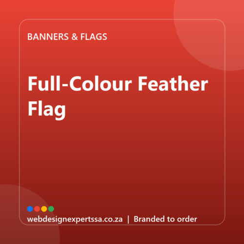 Branded Full-Colour Feather Flag — custom branded banner with your logo | Web Design Experts SA