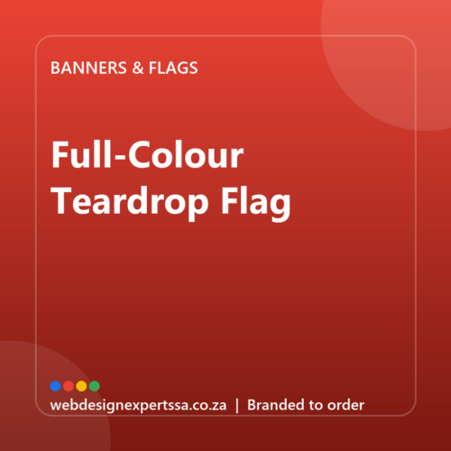 Branded Full-Colour Teardrop Flag — custom branded banner with your logo | Web Design Experts SA
