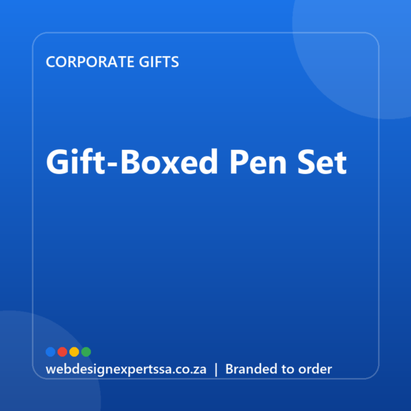 Branded Gift-Boxed Pen Set — custom corporate gift with your logo | Web Design Experts SA