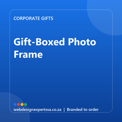 Branded Gift-Boxed Photo Frame — custom corporate gift with your logo | Web Design Experts SA Branded Gift-Boxed Photo Frame — custom corporate gift with your logo | Web Design Experts SA