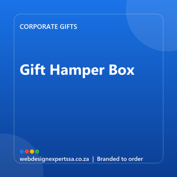 Branded Gift Hamper Box — custom corporate gift with your logo | Web Design Experts SA Branded Gift Hamper Box — custom corporate gift with your logo | Web Design Experts SA