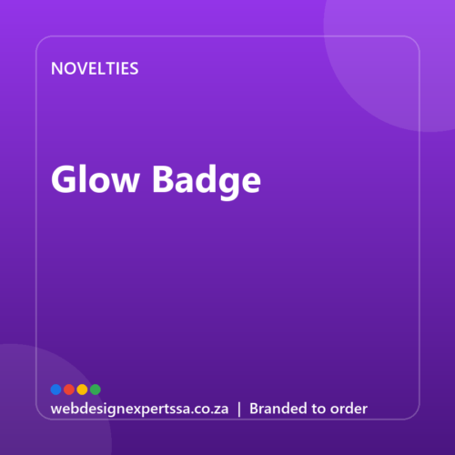 Branded Glow Badge — custom promotional gift with your logo | Web Design Experts SA Branded Glow Badge — custom promotional gift with your logo | Web Design Experts SA