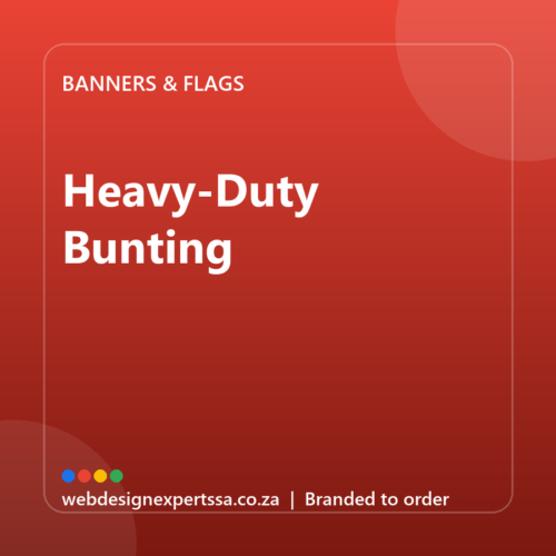 Branded Heavy-Duty Bunting — custom branded banner with your logo | Web Design Experts SA