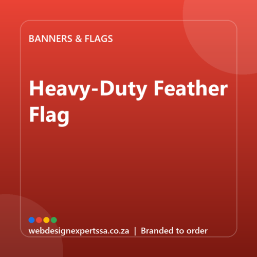 Branded Heavy-Duty Feather Flag — custom branded banner with your logo | Web Design Experts SA