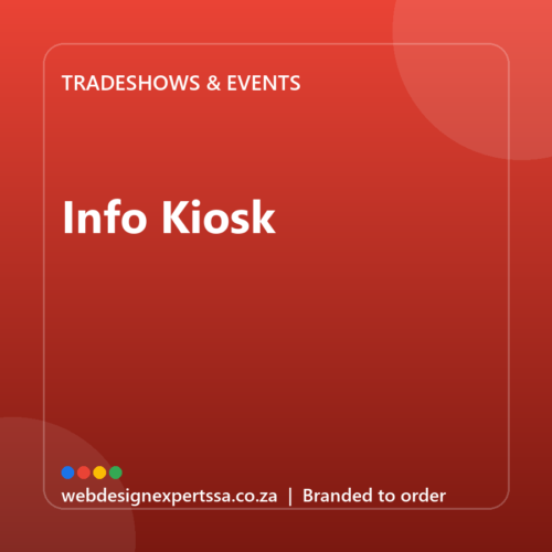 Branded Info Kiosk — custom event branding with your logo | Web Design Experts SA