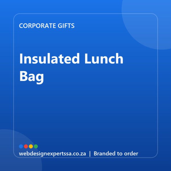 Branded Insulated Lunch Bag — custom corporate gift with your logo | Web Design Experts SA Branded Insulated Lunch Bag — custom corporate gift with your logo | Web Design Experts SA