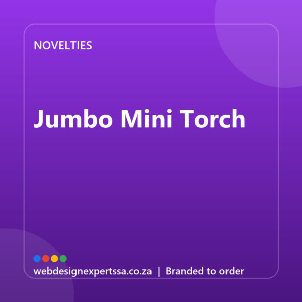 Branded Jumbo Mini Torch — custom promotional gift with your logo | Web Design Experts SA Branded Jumbo Mini Torch — custom promotional gift with your logo | Web Design Experts SA