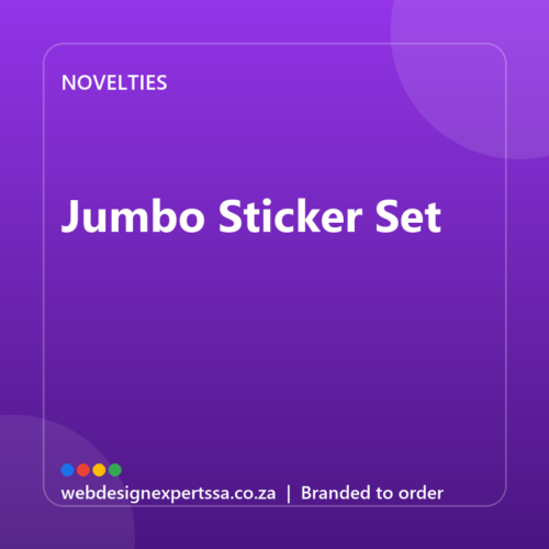 Branded Jumbo Sticker Set — custom promotional gift with your logo | Web Design Experts SA Branded Jumbo Sticker Set — custom promotional gift with your logo | Web Design Experts SA