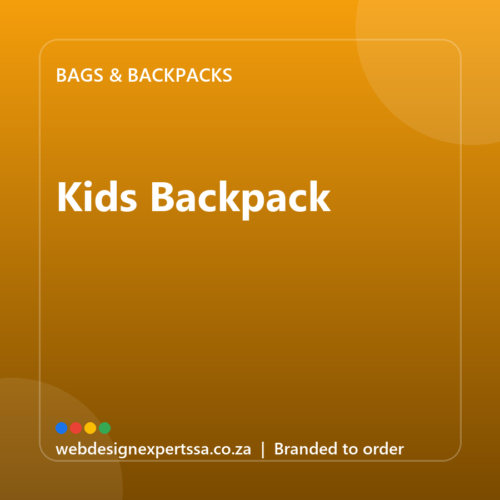 Branded Kids Backpack — custom branded bag with your logo | Web Design Experts SA Branded Kids Backpack — custom branded bag with your logo | Web Design Experts SA