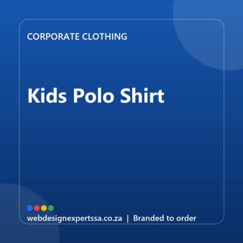 Branded Kids Polo Shirt — custom corporate clothing with your logo | Web Design Experts SA Branded Kids Polo Shirt — custom corporate clothing with your logo | Web Design Experts SA