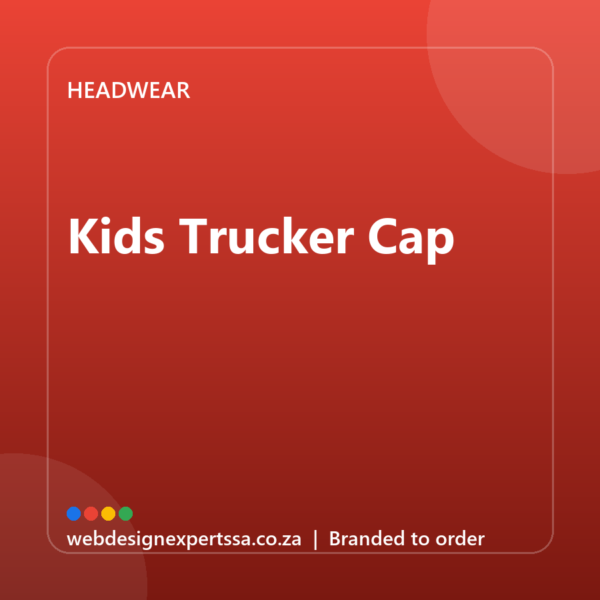 Branded Kids Trucker Cap — custom branded cap with your logo | Web Design Experts SA Branded Kids Trucker Cap — custom branded cap with your logo | Web Design Experts SA