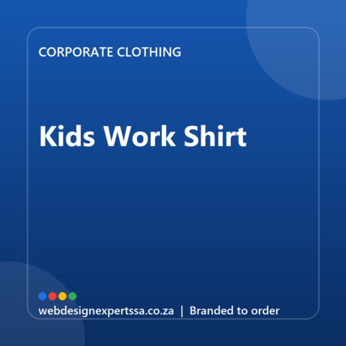Branded Kids Work Shirt — custom corporate clothing with your logo | Web Design Experts SA Branded Kids Work Shirt — custom corporate clothing with your logo | Web Design Experts SA
