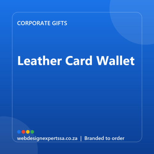 Branded Leather Card Wallet — custom corporate gift with your logo | Web Design Experts SA Branded Leather Card Wallet — custom corporate gift with your logo | Web Design Experts SA