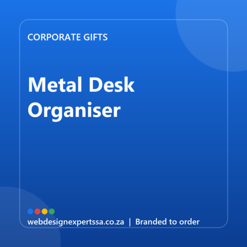 Branded Metal Desk Organiser — custom corporate gift with your logo | Web Design Experts SA Branded Metal Desk Organiser — custom corporate gift with your logo | Web Design Experts SA