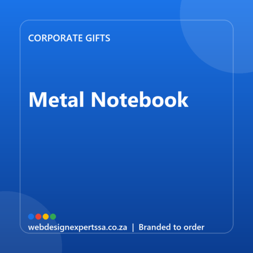 Branded Metal Notebook — custom corporate gift with your logo | Web Design Experts SA Branded Metal Notebook — custom corporate gift with your logo | Web Design Experts SA
