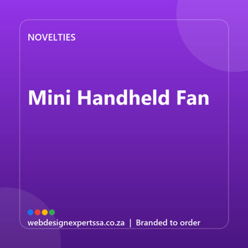 Branded Mini Handheld Fan — custom promotional gift with your logo | Web Design Experts SA Branded Mini Handheld Fan — custom promotional gift with your logo | Web Design Experts SA