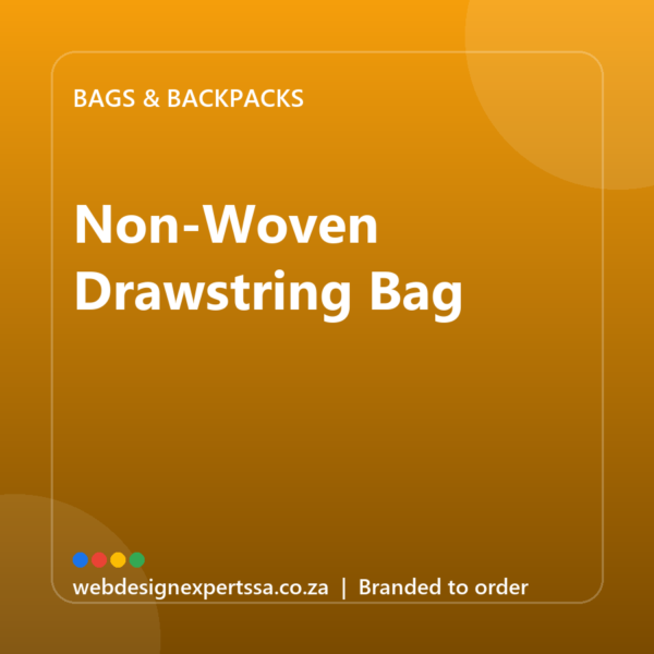 Branded Non-Woven Drawstring Bag — custom branded bag with your logo | Web Design Experts SA Branded Non-Woven Drawstring Bag — custom branded bag with your logo | Web Design Experts SA