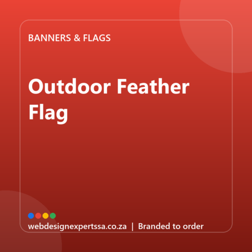 Branded Outdoor Feather Flag — custom branded banner with your logo | Web Design Experts SA