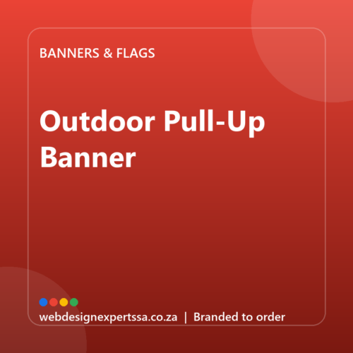 Branded Outdoor Pull-Up Banner — custom branded banner with your logo | Web Design Experts SA