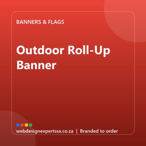Branded Outdoor Roll-Up Banner — custom branded banner with your logo | Web Design Experts SA