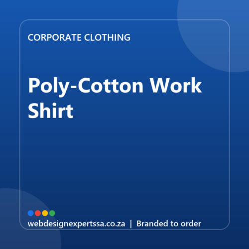 Branded Poly-Cotton Work Shirt — custom corporate clothing with your logo | Web Design Experts SA Branded Poly-Cotton Work Shirt — custom corporate clothing with your logo | Web Design Experts SA