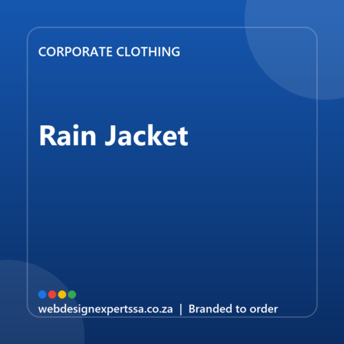 Branded Rain Jacket — custom corporate clothing with your logo | Web Design Experts SA Branded Rain Jacket — custom corporate clothing with your logo | Web Design Experts SA