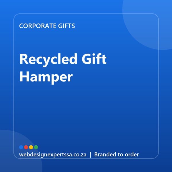 Branded Recycled Gift Hamper — custom corporate gift with your logo | Web Design Experts SA