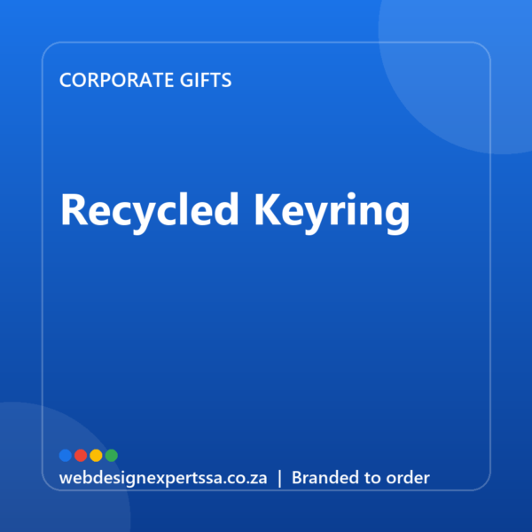 Branded Recycled Keyring — custom corporate gift with your logo | Web Design Experts SA Branded Recycled Keyring — custom corporate gift with your logo | Web Design Experts SA