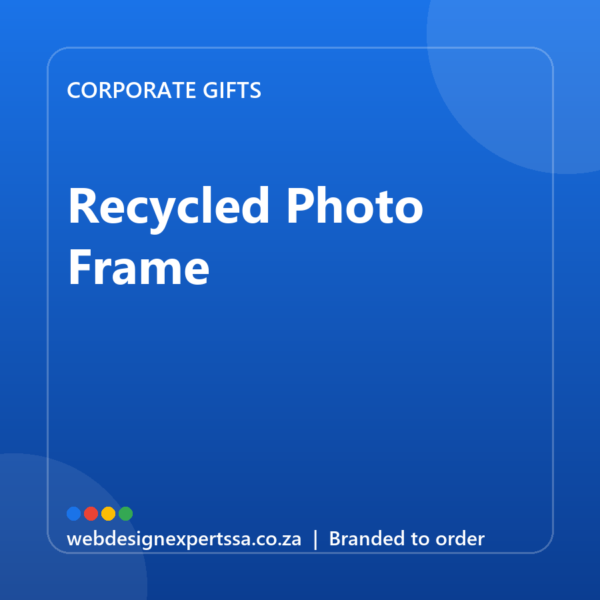 Branded Recycled Photo Frame — custom corporate gift with your logo | Web Design Experts SA