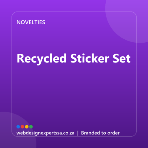Branded Recycled Sticker Set — custom promotional gift with your logo | Web Design Experts SA Branded Recycled Sticker Set — custom promotional gift with your logo | Web Design Experts SA
