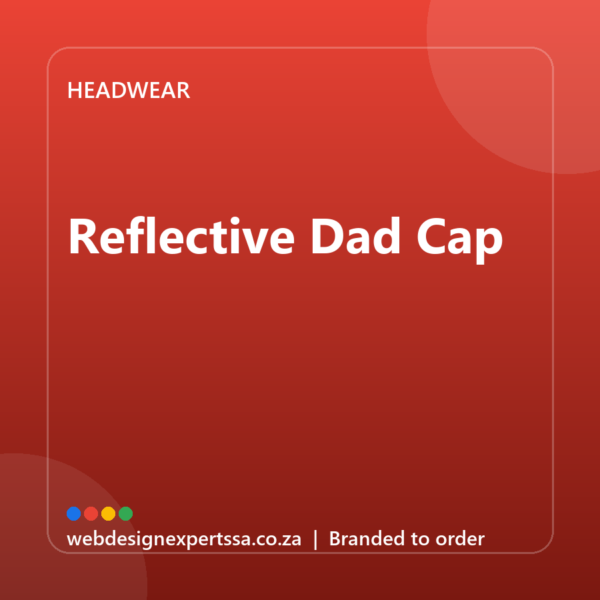 Branded Reflective Dad Cap — custom branded cap with your logo | Web Design Experts SA Branded Reflective Dad Cap — custom branded cap with your logo | Web Design Experts SA