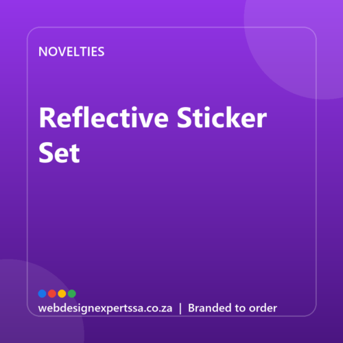 Branded Reflective Sticker Set — custom promotional gift with your logo | Web Design Experts SA Branded Reflective Sticker Set — custom promotional gift with your logo | Web Design Experts SA