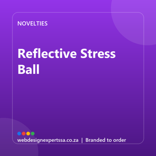 Branded Reflective Stress Ball — custom promotional gift with your logo | Web Design Experts SA Branded Reflective Stress Ball — custom promotional gift with your logo | Web Design Experts SA