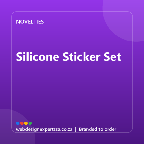 Branded Silicone Sticker Set — custom promotional gift with your logo | Web Design Experts SA Branded Silicone Sticker Set — custom promotional gift with your logo | Web Design Experts SA