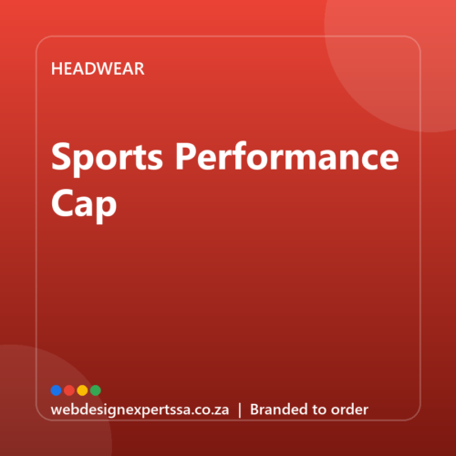 Branded Sports Performance Cap — custom branded cap with your logo | Web Design Experts SA