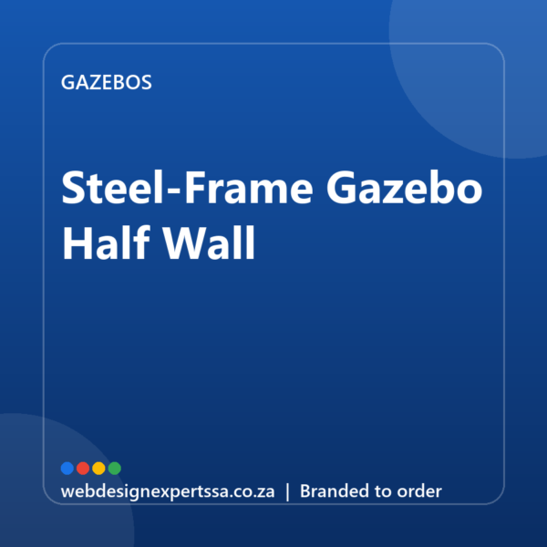 Branded Steel-Frame Gazebo Half Wall — custom branded gazebo with your logo | Web Design Experts SA